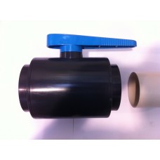 UPVC COMPAT BALL VALVE, SOCKET GLUE ENDS, BLUE HANDLE (1)